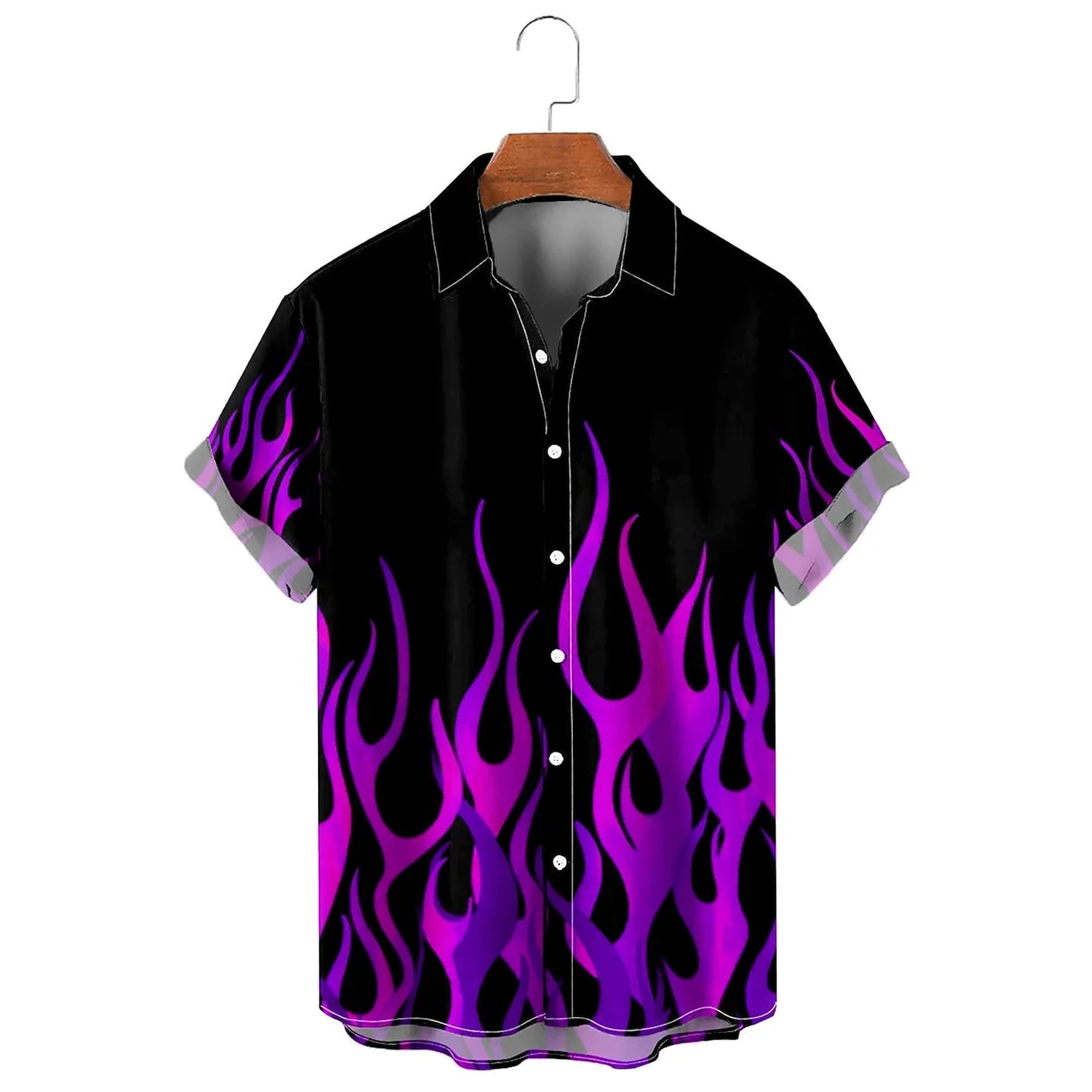 Abstract Graphic Flame Shirt