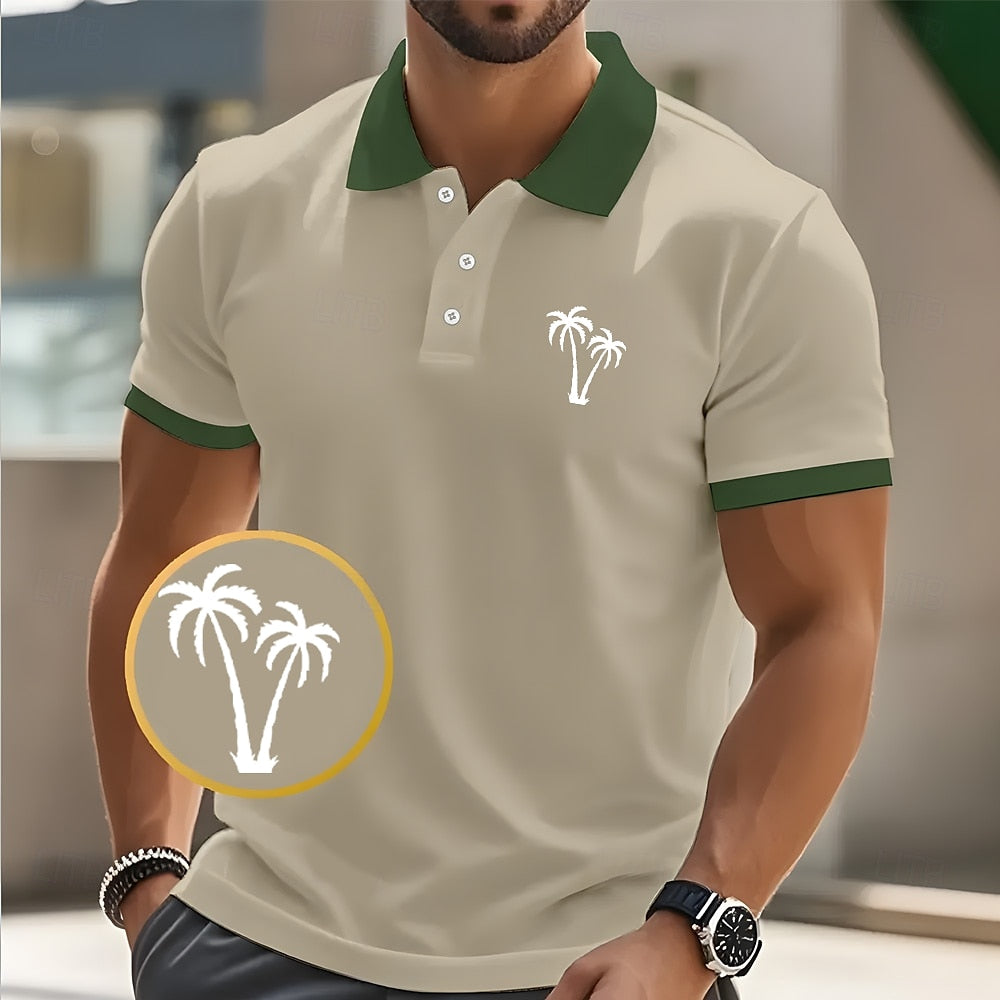Tropical Palm Polo Shirt Resort Vacation