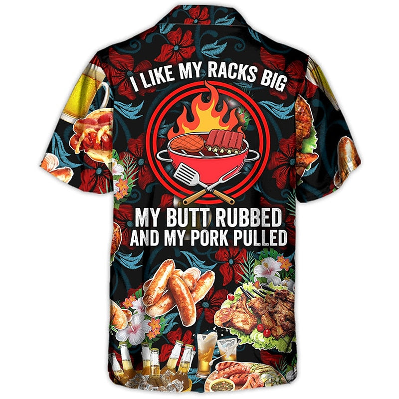 Food Letter Barbecue Aloha Shirt