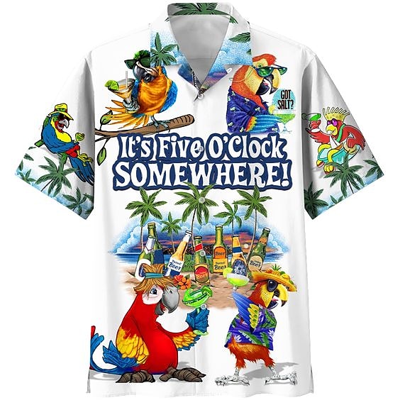 Parrot Beach Hawaiian Shirt