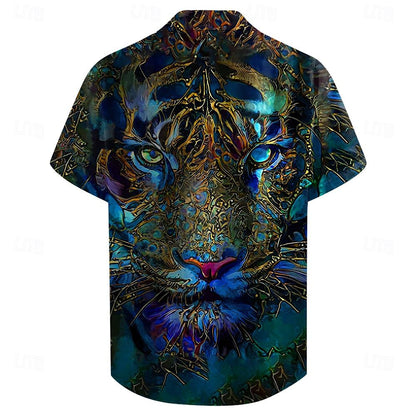 Camisa con estampado de tigre oscuro para vacaciones