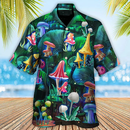 Summer Hawaiian Hippie Mushroom Shirt