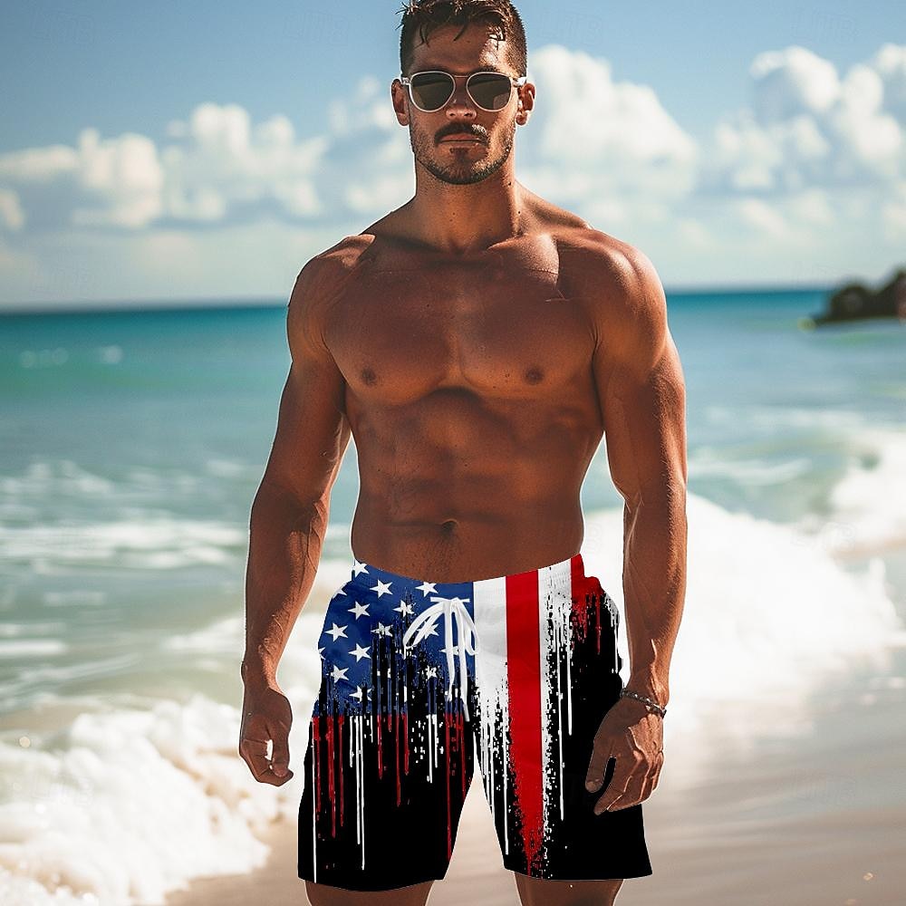 American Flag Swimming Trunks Board Shorts