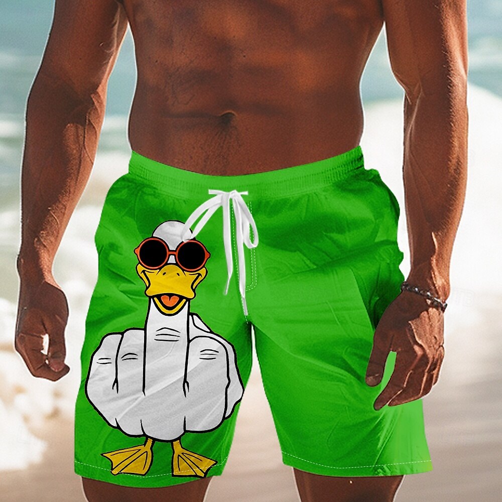 Animal Duck Funny gestures Swimming Shorts