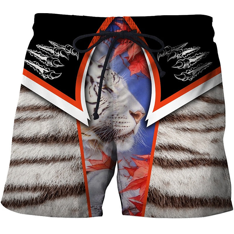 Tiger Letter Swimming Trunks Board Shorts