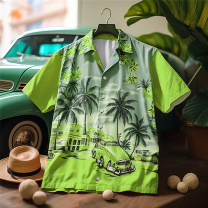 Car Palm Tree Aloha Shirt