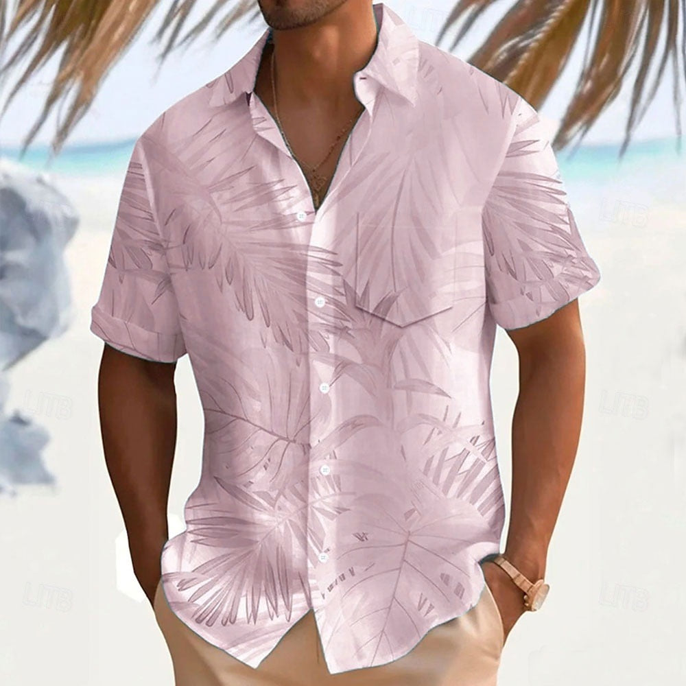 Tropical Palm Leaf Hawaiian Shirt