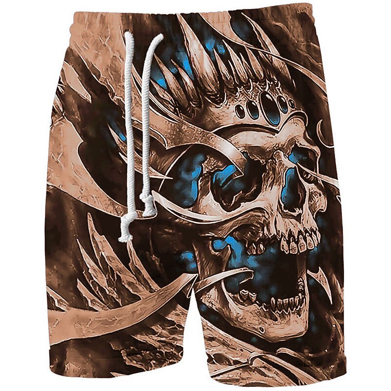 Graphic Skull Sweat Shorts