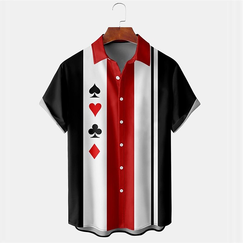 Geometric Pattern Poker Shirt