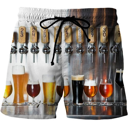 Graphic Prints Beer Swimming Trunks Board Shorts