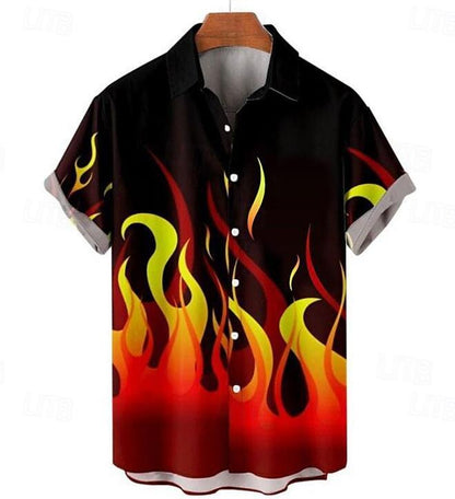 Abstract Daily Wear Flame Shirt