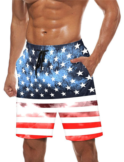 Graphic Prints American Flag Shorts