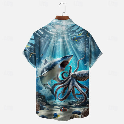 Shark Octopus Aloha Shirt