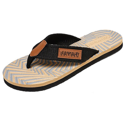 Red & Black Geometric Fashion Flip-Flops