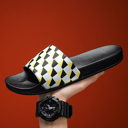 Vibrant Geometric Slide Sandals