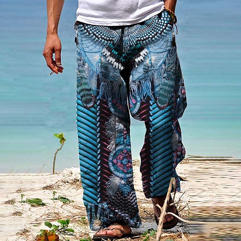 Pantalones bohemios de verano para playa