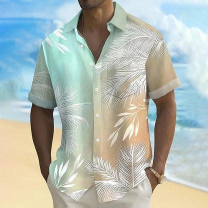 Palm Tree Gradient Hawaiian Shirt Vacation Beach