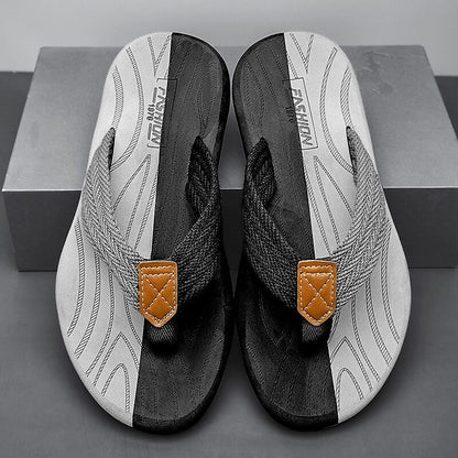Casual Flip-Flops – Braided Straps & Textured Sole