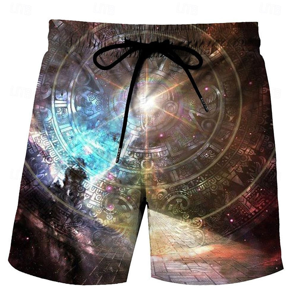 Graphic Gradient Color Swimming Shorts