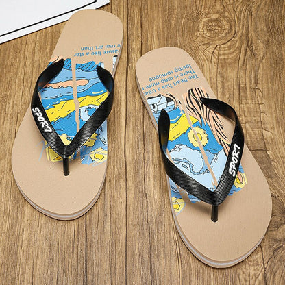 Artistic Flip-Flops – Blue & Yellow Print