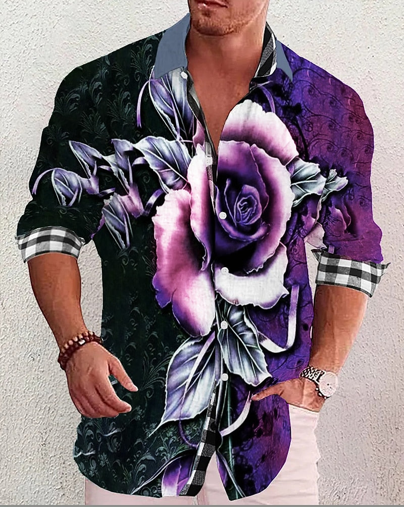 Floral Aloha Long Sleeve Fashion Shirt