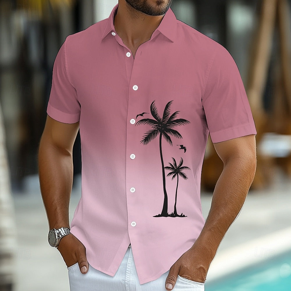 Blue Gradient Coconut Tree Shirt