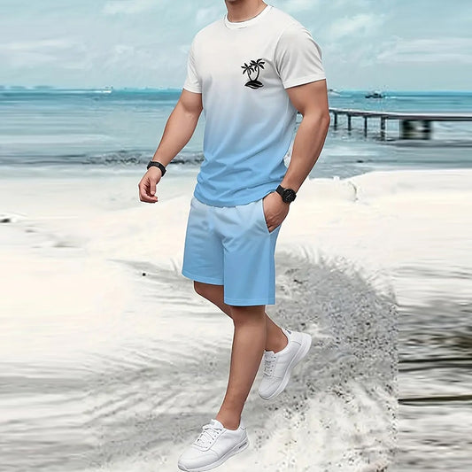 Palm Tree Gradient 2pcs Tees sets