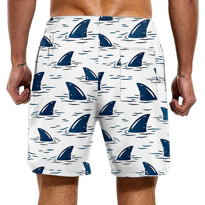 Shark Funny Sea Creatures 2-in-1 Board Shorts