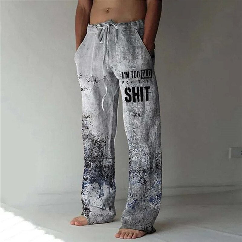 Letter Printed Trousers Summer Pants