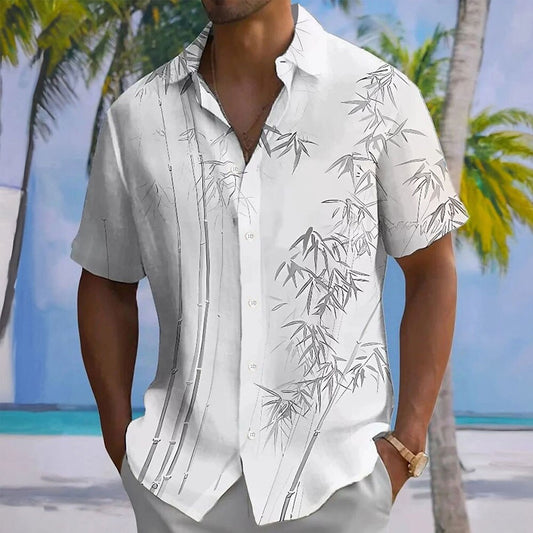 Tropical Bamboo Leaf Vacation Shirt