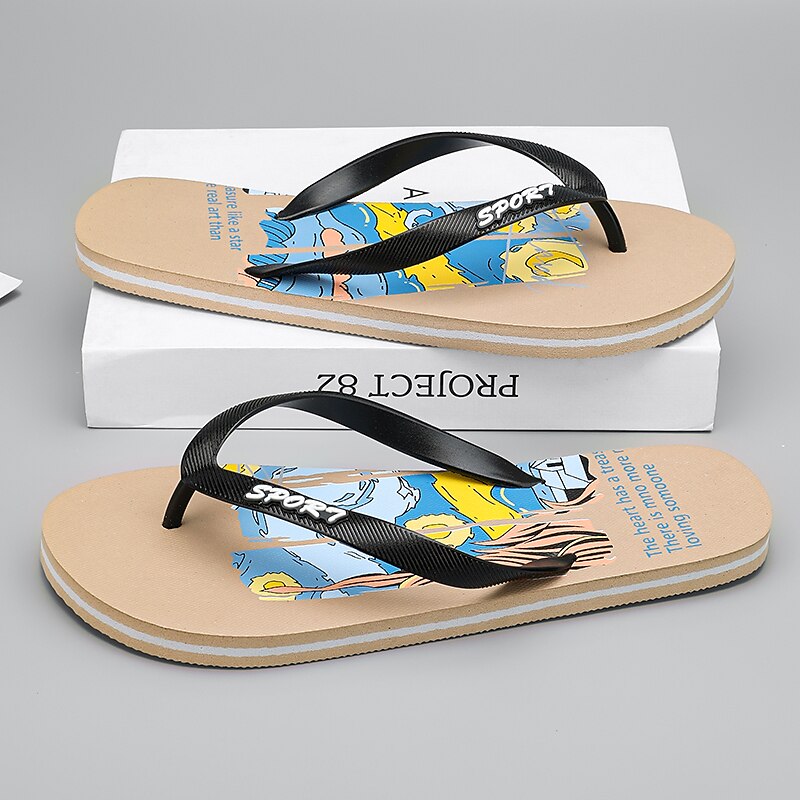 Artistic Flip-Flops – Blue & Yellow Print