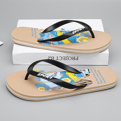 Artistic Flip-Flops – Blue & Yellow Print