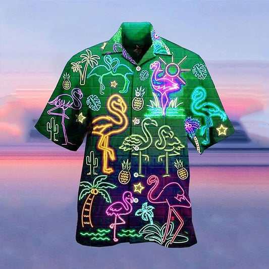 Tropical Fluorescent Camp Collar Shirt