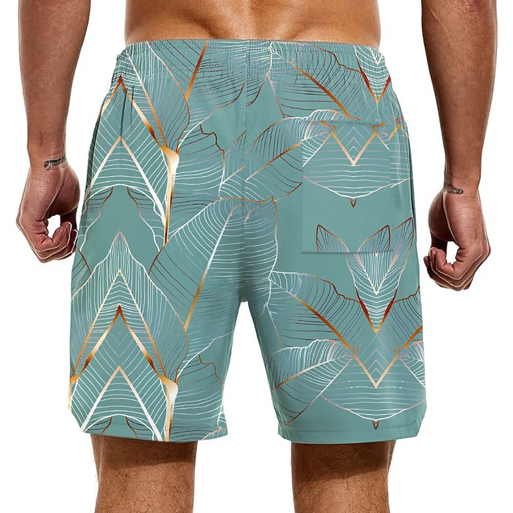 Palm Leaf 2-in-1 Board Shorts with Compression Liner