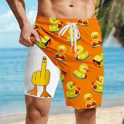 Little Yellow Duck 2-in-1 Board Shorts