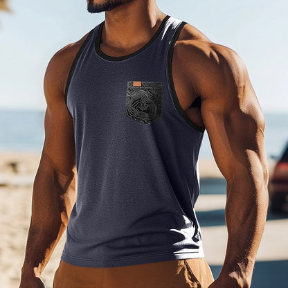 Sleeveless Muscle Tank with Pocket