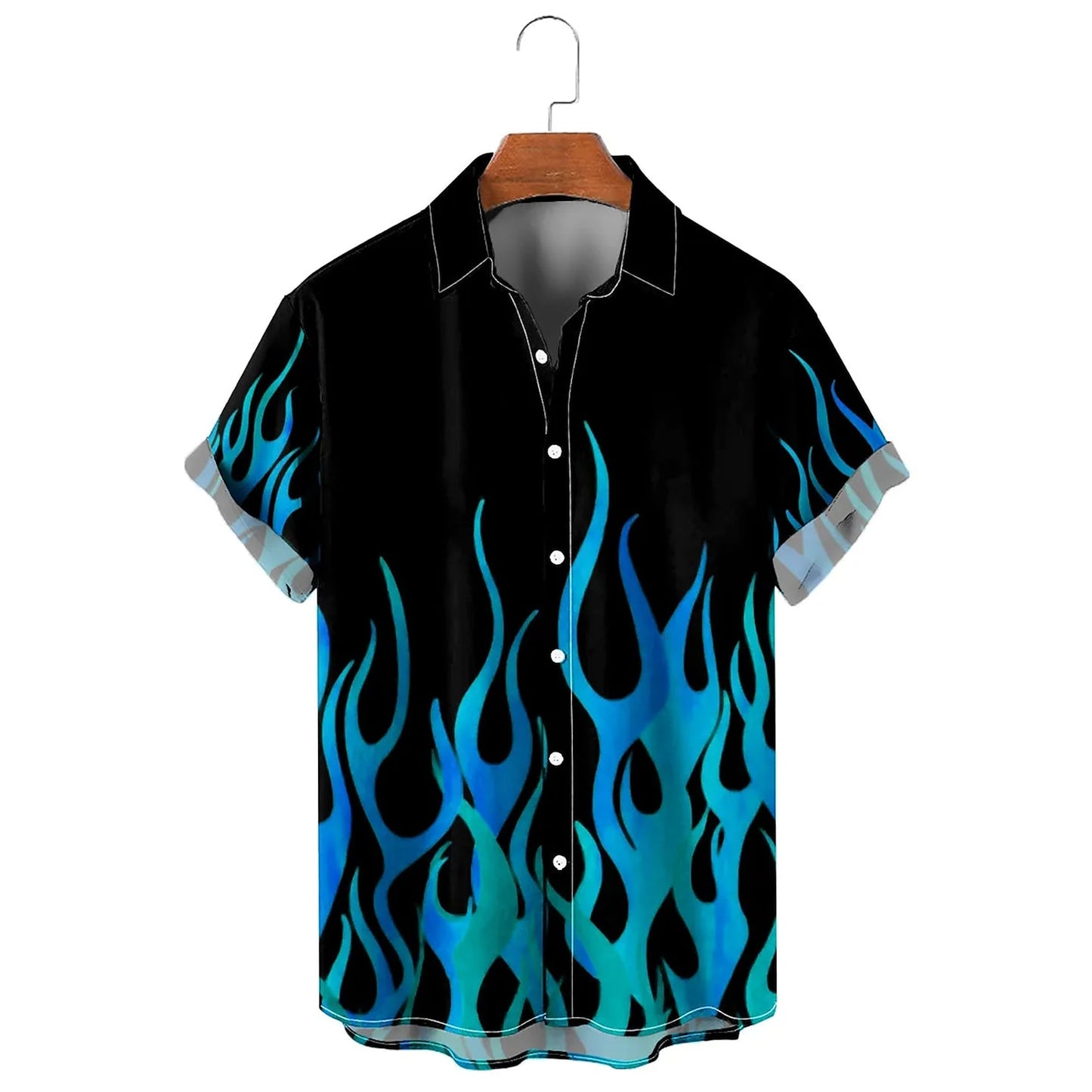 Abstract Graphic Flame Shirt