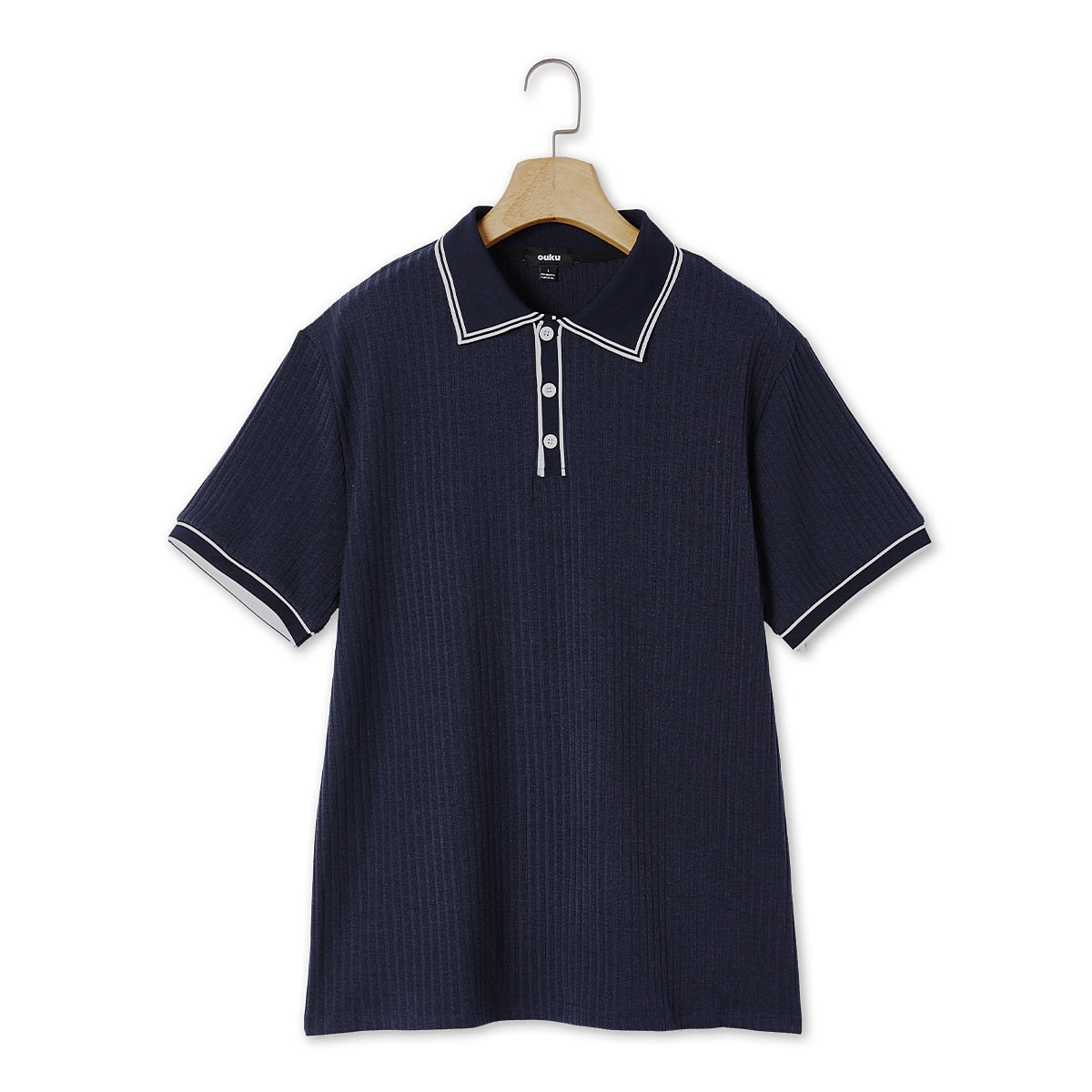 Ribbed Patchwork Golf Polo