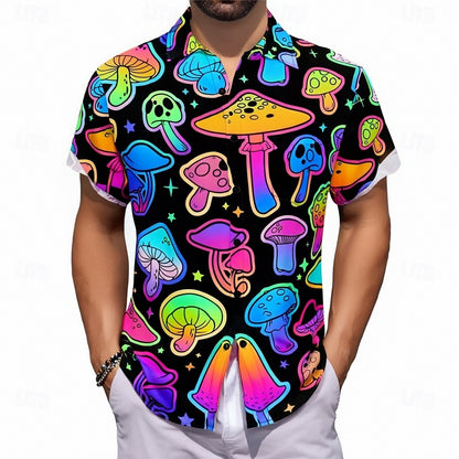 Artistic Hippie Casual Mushroom Shirt