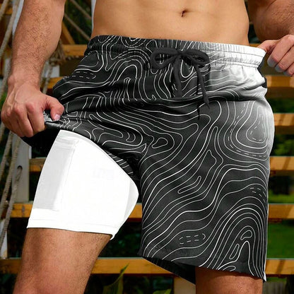 Gradient Geometric Swim Shorts