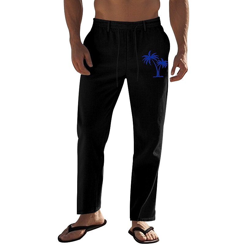 Coconut Tree Linen Beach Pants