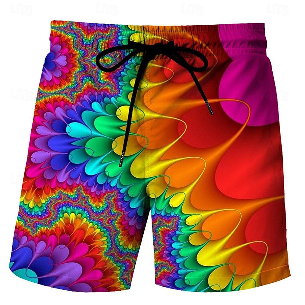 Graphic Gradient Color Swimming Shorts