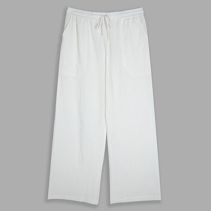 Casual Drawstring Straight-Leg Pants