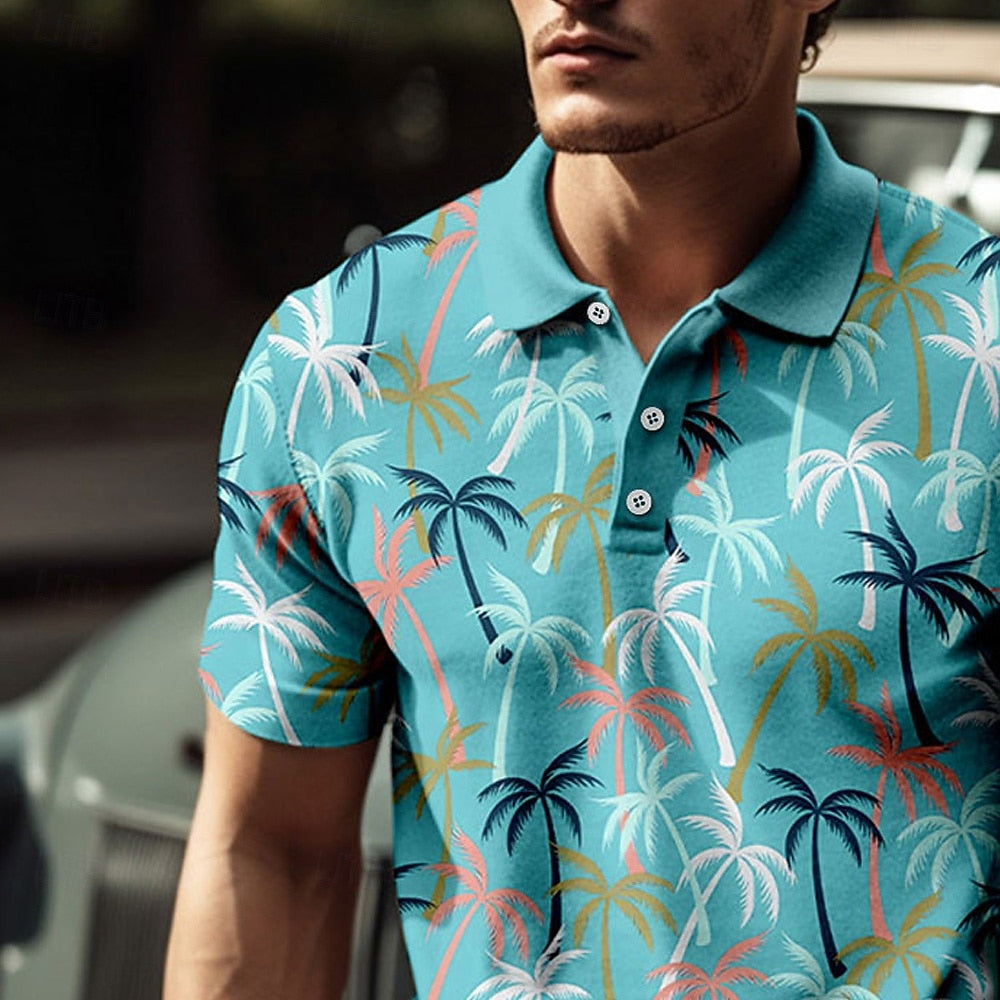 Palm Tree Hawaiian Polo