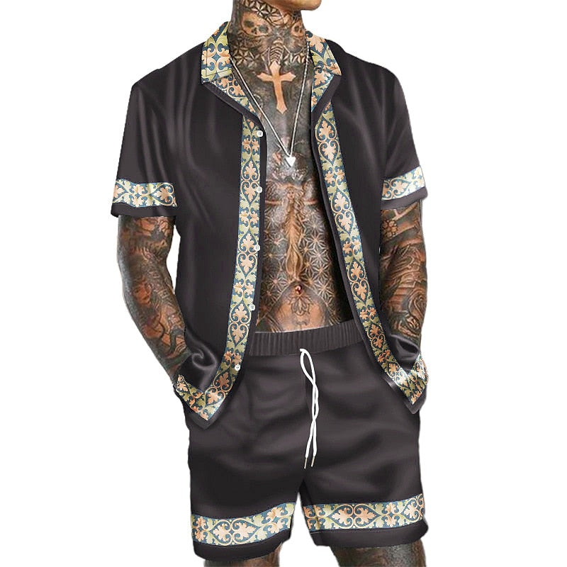 Hawaiian Vacation Print Shirt Set