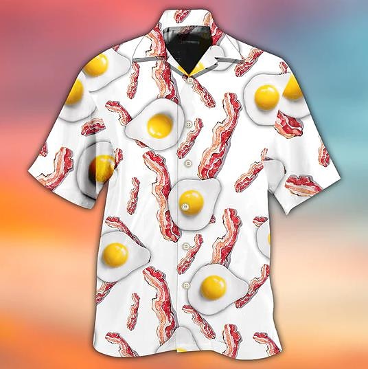 Camisa hawaiana de verano con estampado de paisaje marino y barco