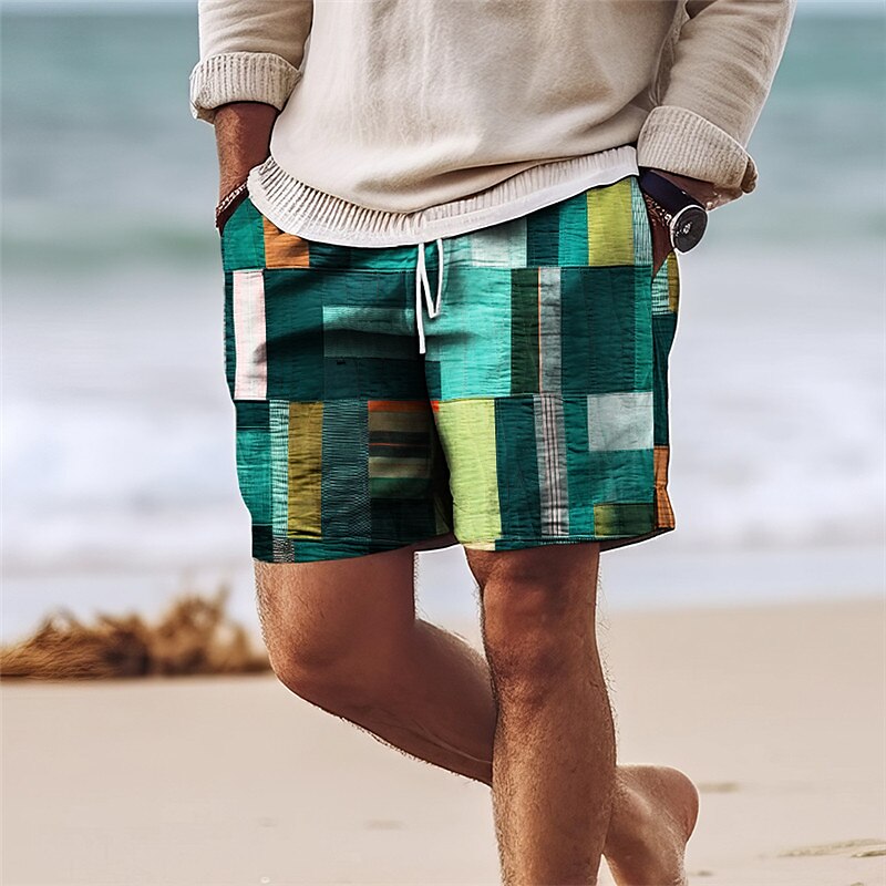 Color Block Patchwork Colorful Shorts