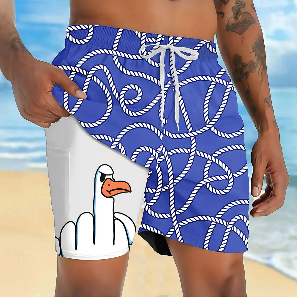 Animal Duck 2-in-1 Board Shorts