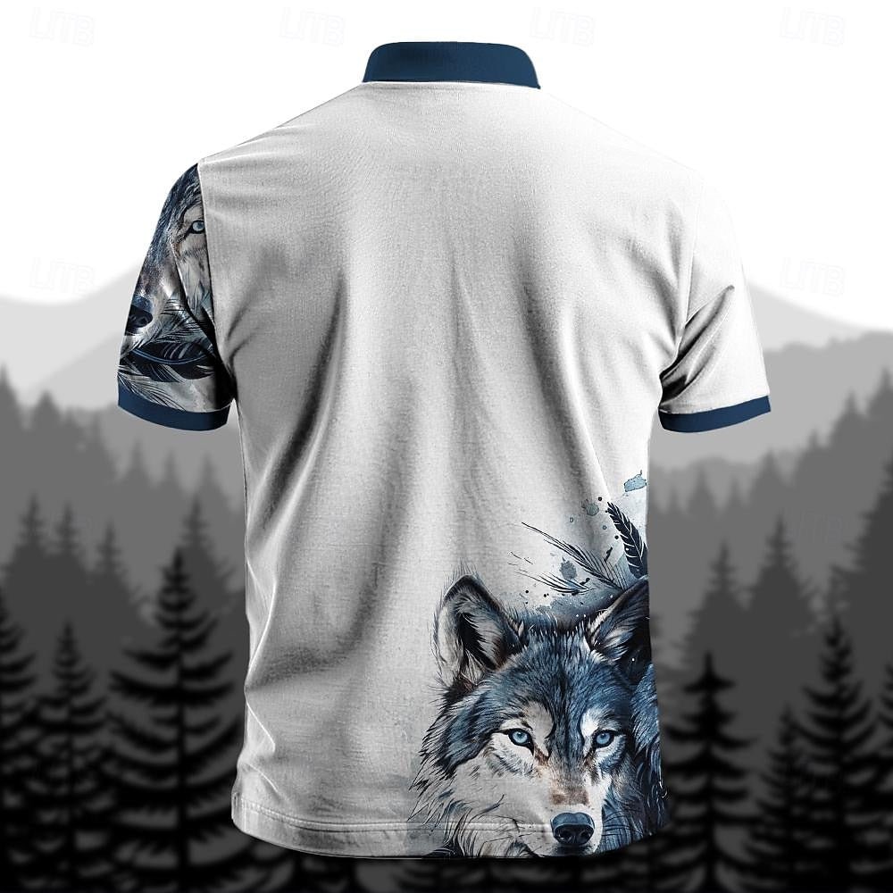 Wolf 3D Quarter Zip Polo