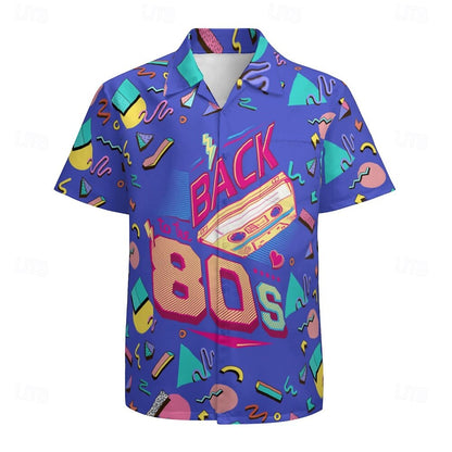 Retro 80s Geometric Aloha Shirt